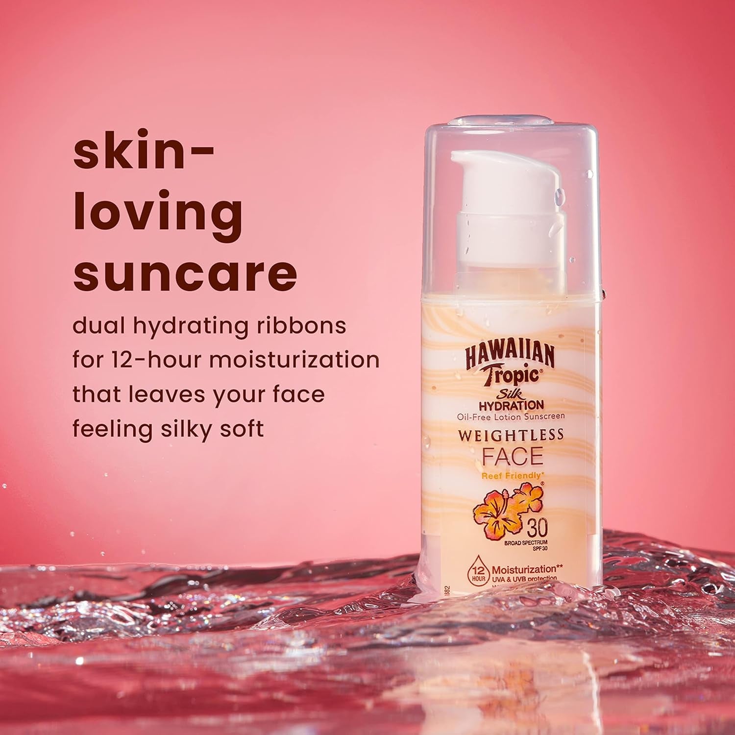 "Travel Size Hawaiian Tropic Weightless Hydration Face Sunscreen SPF 30 - Oil Free and Moisturizing, 1.7oz"