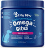 Zesty Paws Omega 3 Alaskan Fish Oil Chew Treats for Dogs - with Alaskomega for EPA & DHA Fatty Acids - Itch Free Skin - Hip & Joint Support + Skin & Coat Chicken Flavor (90 Soft Chews)