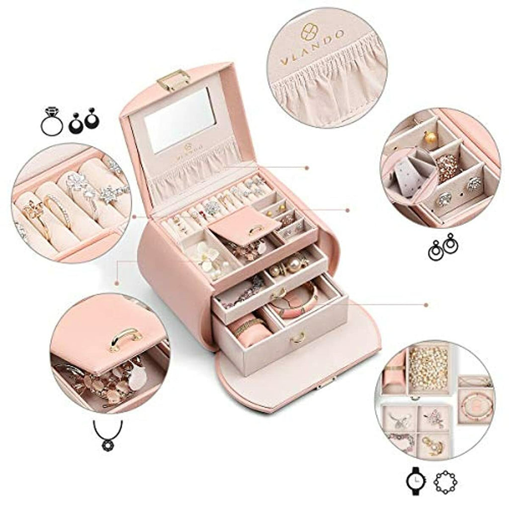 Vlando Princess Style Jewelry Box from Netherlands Design Team, Fabulous Girls Gift (Pink)